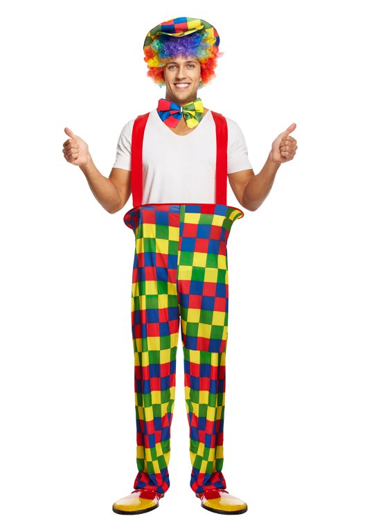 Rainbow Clown (One Size) Adult Fancy Dress Costume