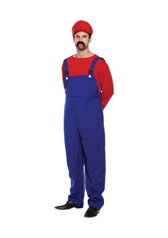 Red Super Workman (One Size) Adult Fancy Dress Costume