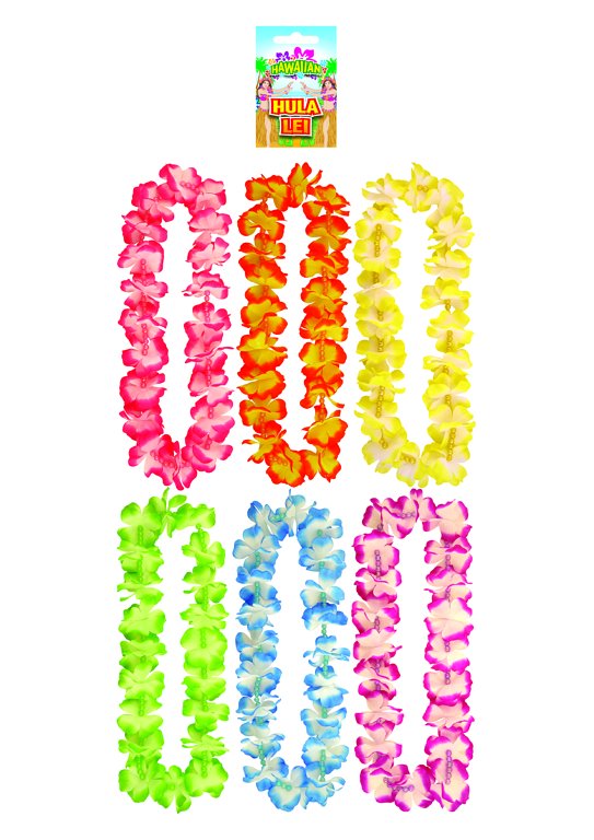 Hula Lei with Beads (90cm) 6 Assorted Colours