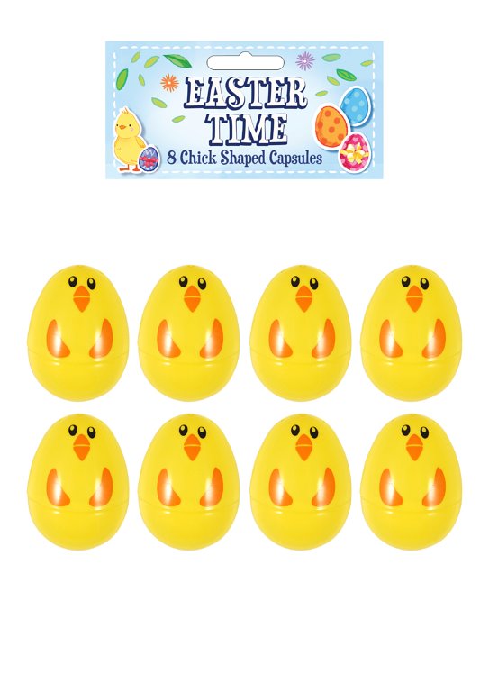 Chick Shaped Easter Egg Capsules (6cm) Party Favours and Prizes