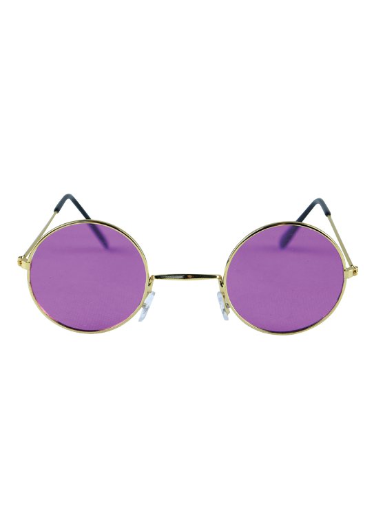 Gold Framed Glasses with Purple Lenses (Adult)