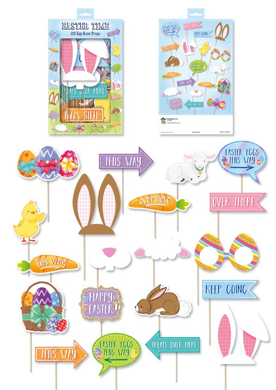 Easter Hunt Props with Sticks (Assorted Designs)