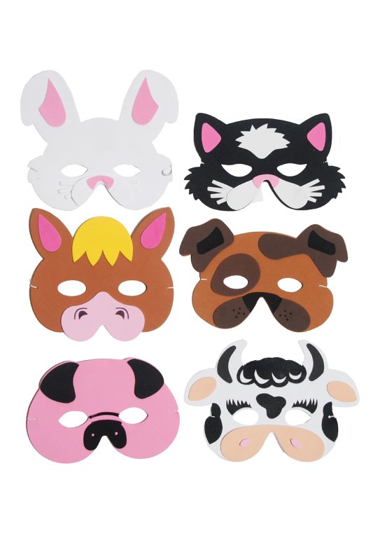 EVA Farm Animal Masks (6 Assorted Designs)