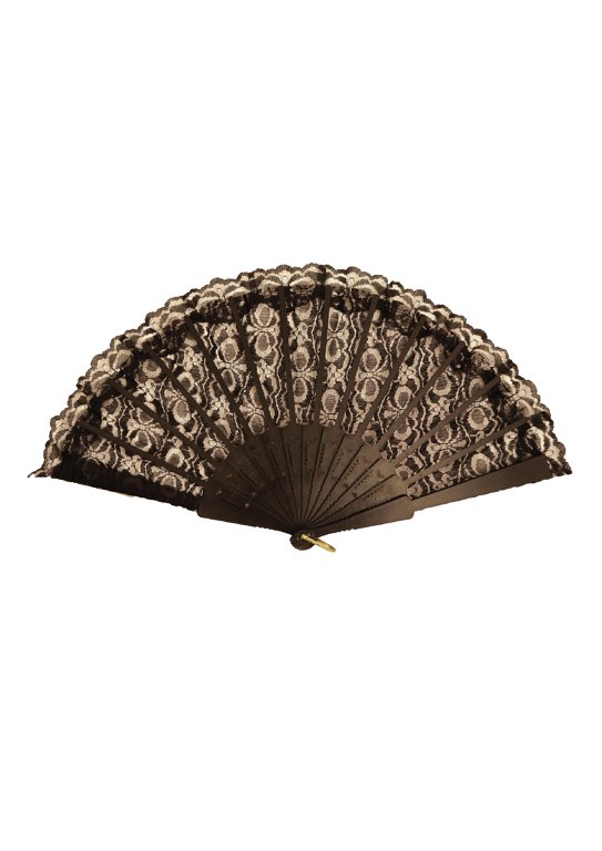 Black Lace Fan (45x25cm)