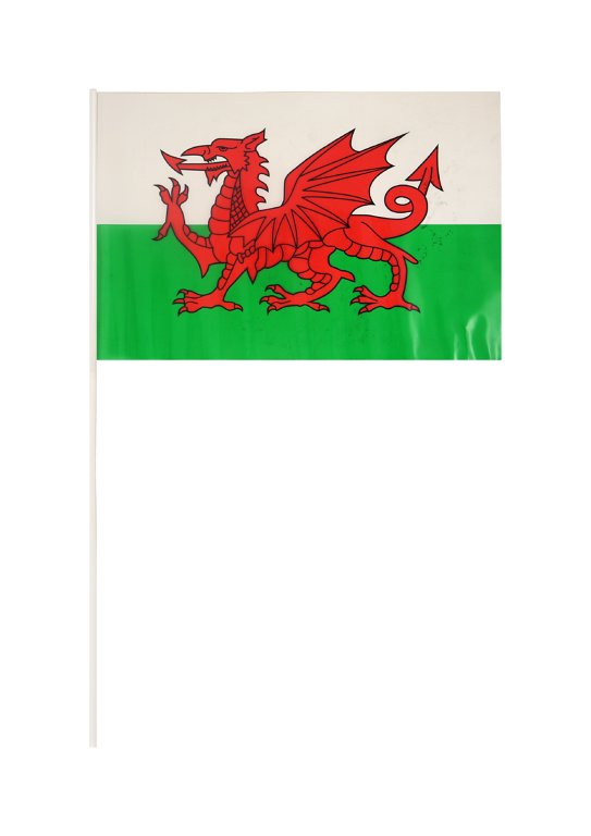 Wales Hand Flag with Stick (29cm x 17cm)
