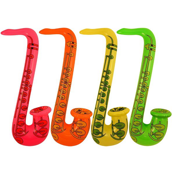 Inflatable Saxophone 4 Assorted Neon Colours (55cm)