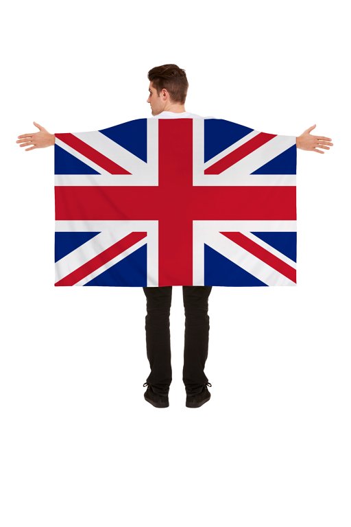 Union Jack Flag Cape (5ft x 3ft) Fancy Dress and Sporting Events Accessory