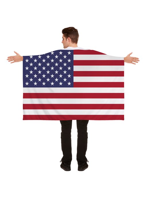 USA Flag Cape (5ft x 3ft) Fancy Dress and Sporting Events Accessory