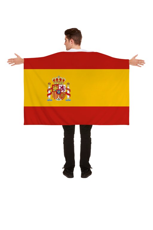 Spain Flag Cape (5ft x 3ft) Fancy Dress and Sporting Events Accessory