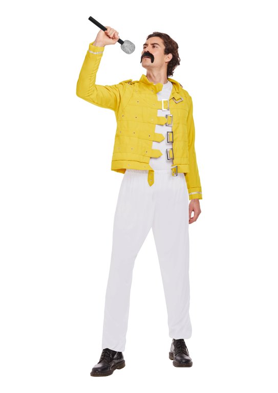 80s Rock Legend Yellow Jacket (One Size) Adult Fancy Dress Costume