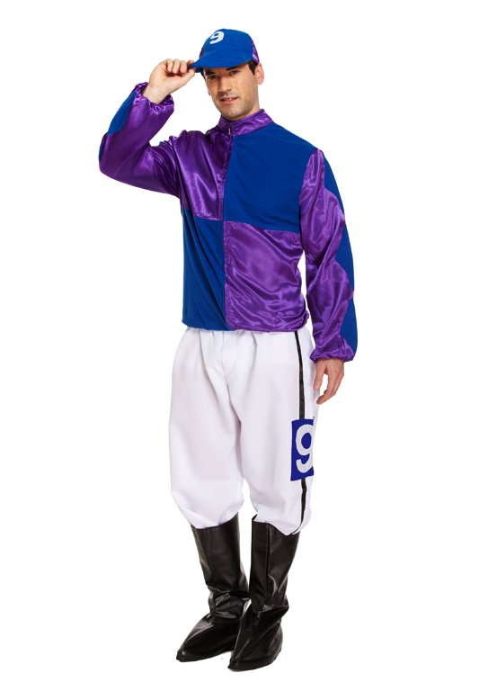 Purple and Blue Jockey (One Size) Adult Fancy Dress Costume