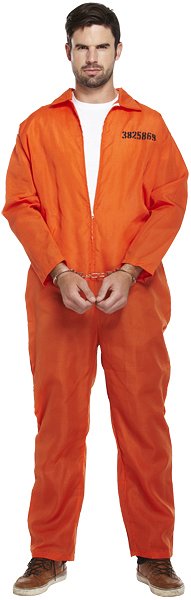 Prisoner Overalls (One Size) Adult Fancy Dress Costume