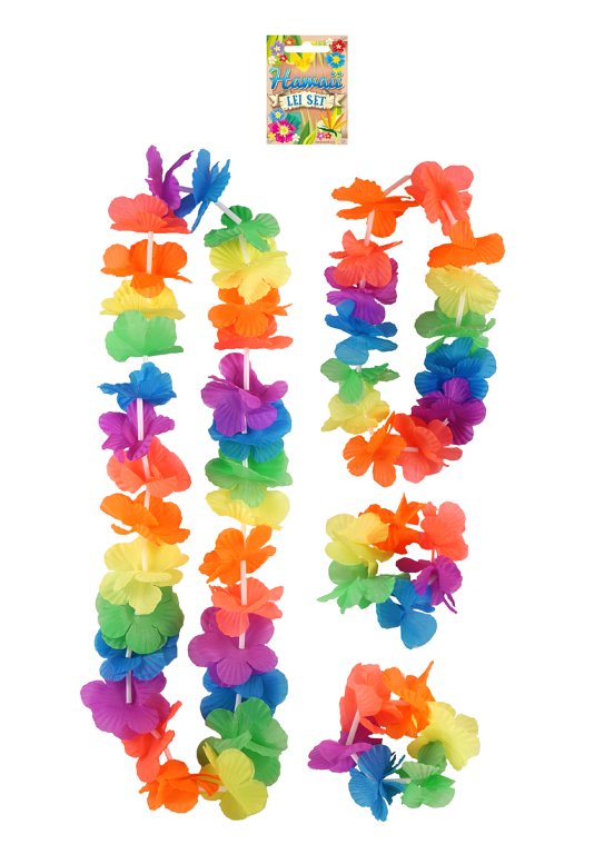 Hula Lei 4 Piece Set (Multicoloured / Neon)