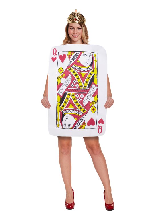 Queen of Hearts Playing Card (One Size) Adult Fancy Dress Costume