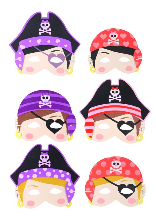 EVA Pirate Girl Masks (6 Assorted Designs)