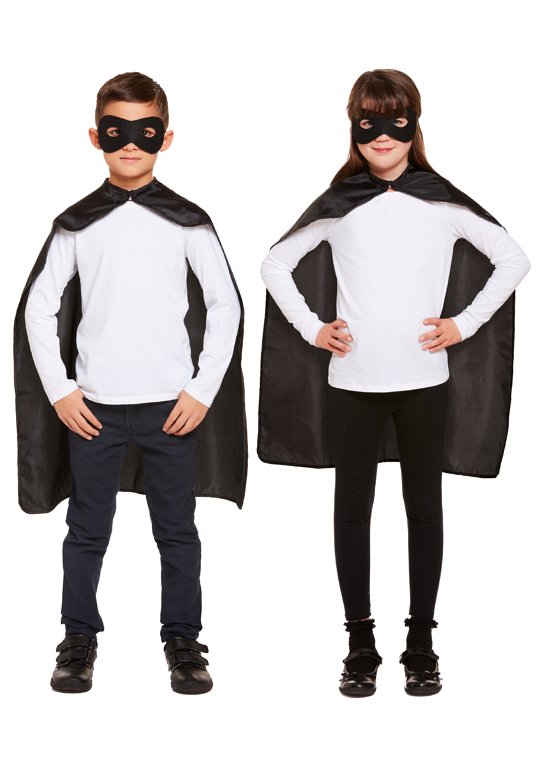 Children's Black Superhero Costume Set (One Size)