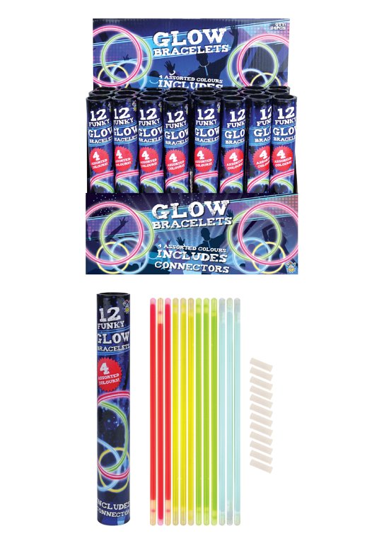 Tube of Glow Bracelets (12 pcs) 4 Assorted Colours