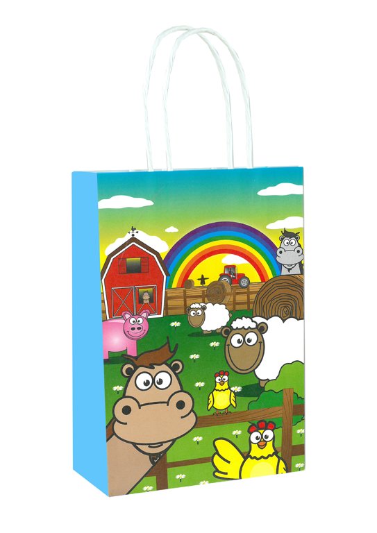 Farm Animal Paper Party Bag with Handles