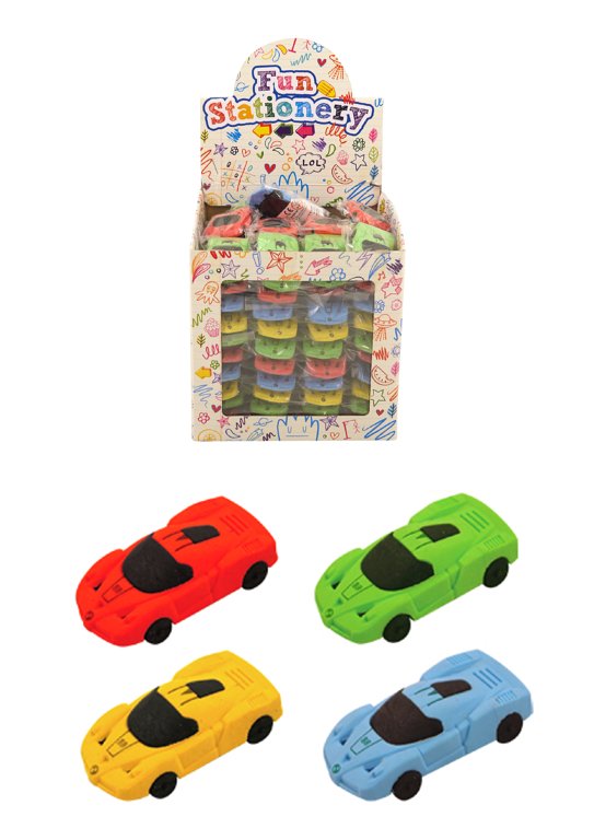 Racing Car Erasers (5.8x3cm) 4 Assorted Colours