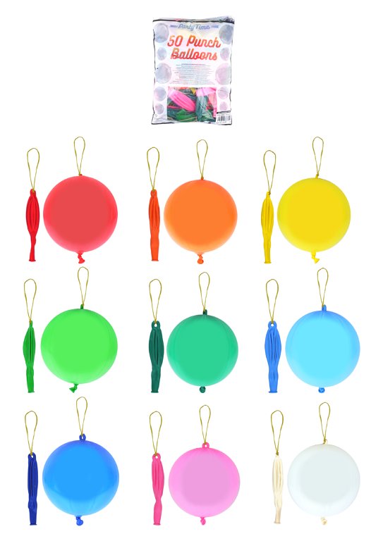 Punch Balloons in 9 Assorted Colours