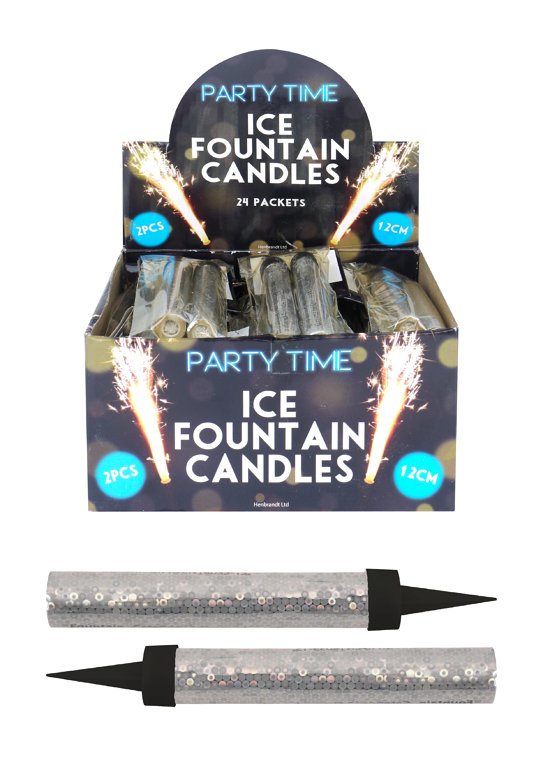 Silver Ice Fountain Candle (12cm)