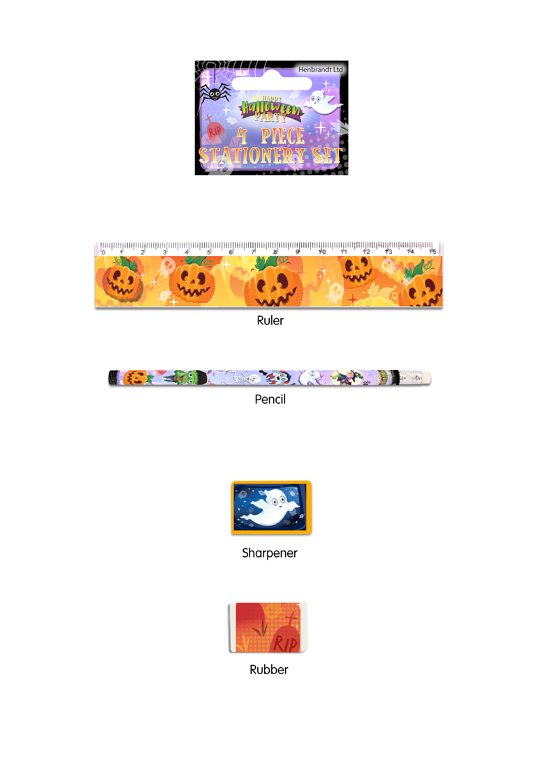 4pc Halloween Stationery Set