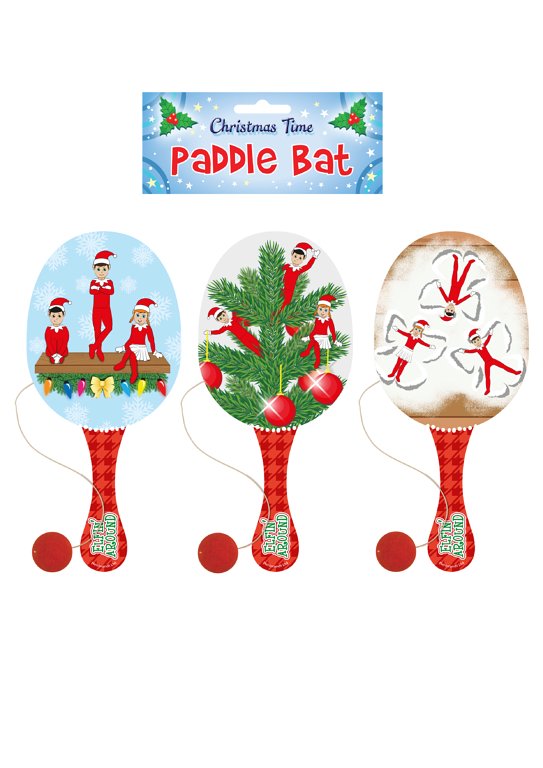 Elfin Around Wooden Paddle Bat and Ball Games (22cm) 3 Assorted Designs
