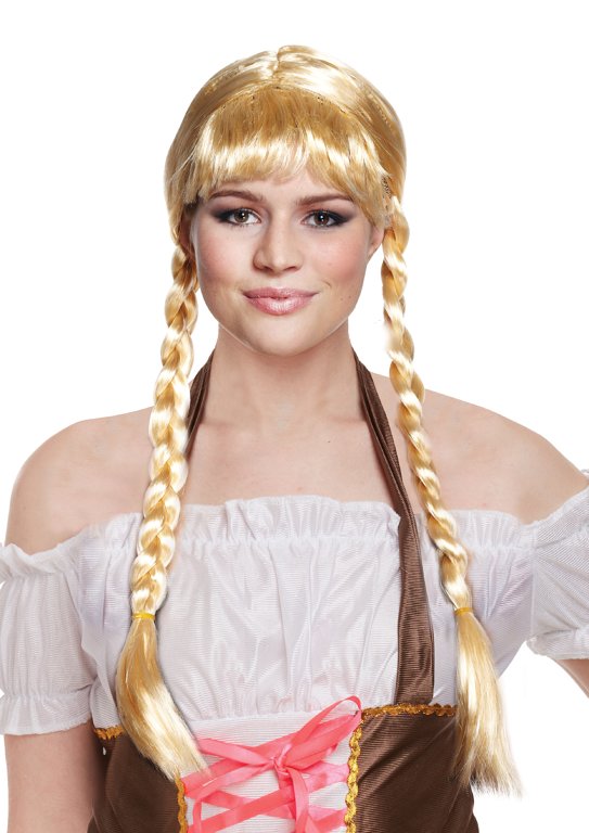 Long Blonde Wig with Plaits (200g)