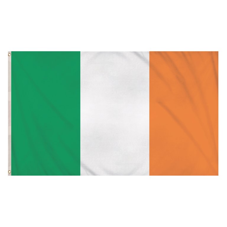 Ireland Flag (5ft x 3ft) Polyester, double stitched seam, metal eyelets