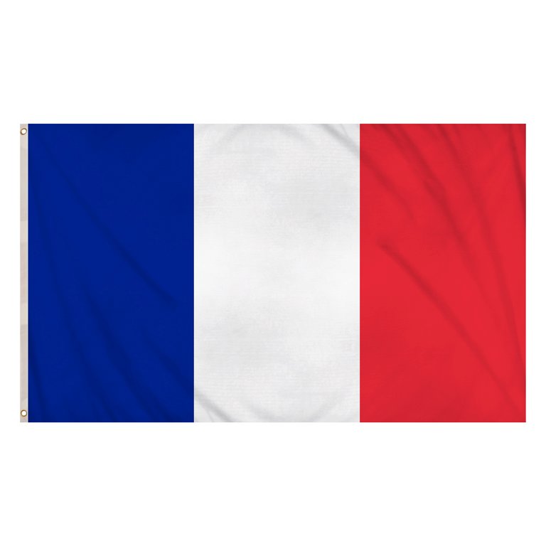 France Flag (5ft x 3ft) Polyester, double stitched seam, metal eyelets