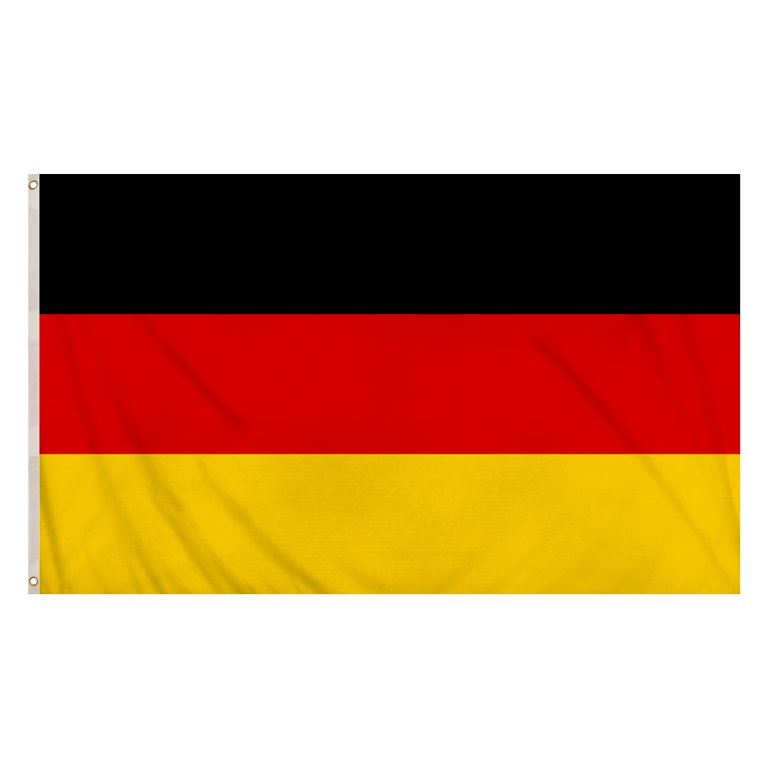 Germany Flag (5ft x 3ft) Polyester, double stitched seam, metal eyelets
