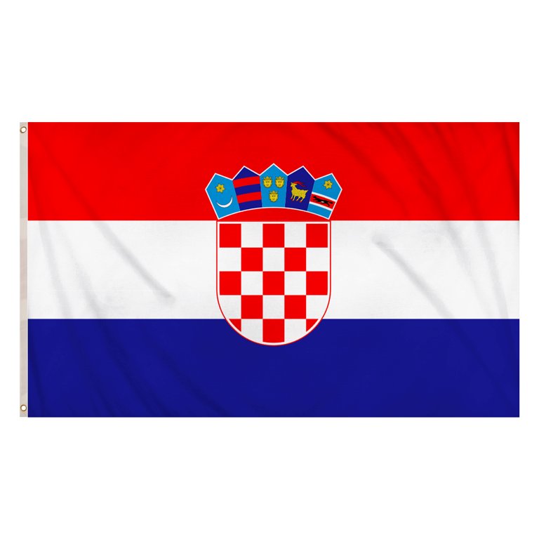 Croatia Flag (5ft x 3ft) Polyester, double stitched seam, metal eyelets