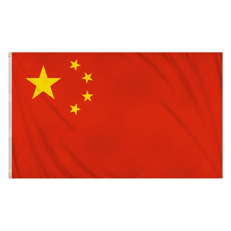 China Flag (5ft x 3ft) Polyester, double stitched seam, metal eyelets