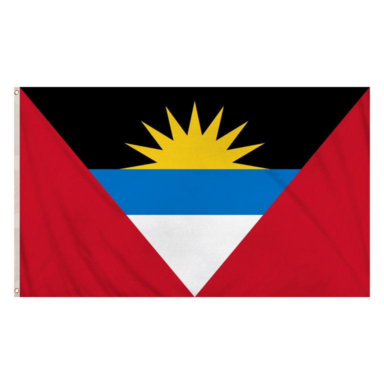 Antigua & Barbuda Flag (5ft x 3ft) Polyester, double stitched seam, metal eyelets