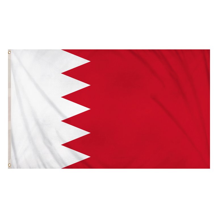 Bahrain Flag (5ft x 3ft) Polyester, double stitched seam, metal eyelets
