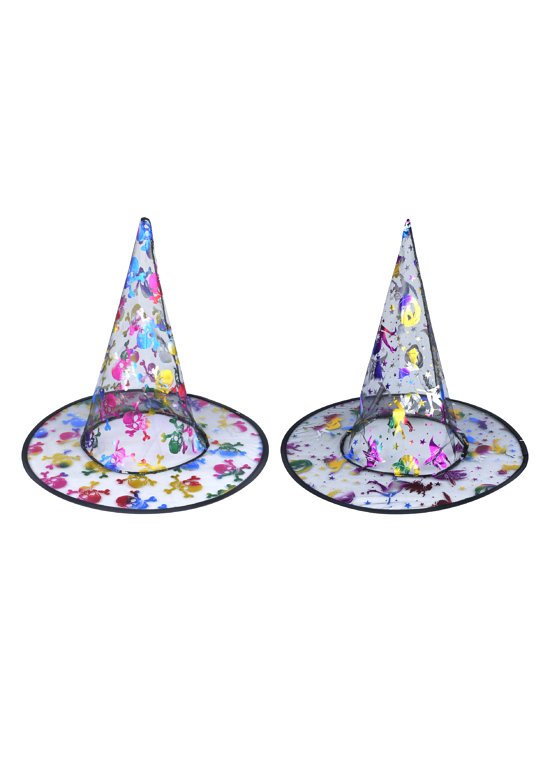 Children's Multicoloured Witch's Hat - 2 Assorted Designs