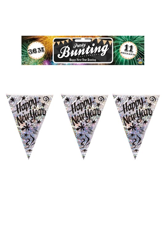 Holographic Happy New Year Bunting (3.6m / 11 Pennants)