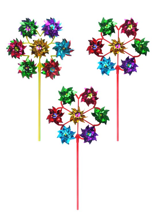 Foil Windmills with 7 Heads (19.5cm) Assorted Colours