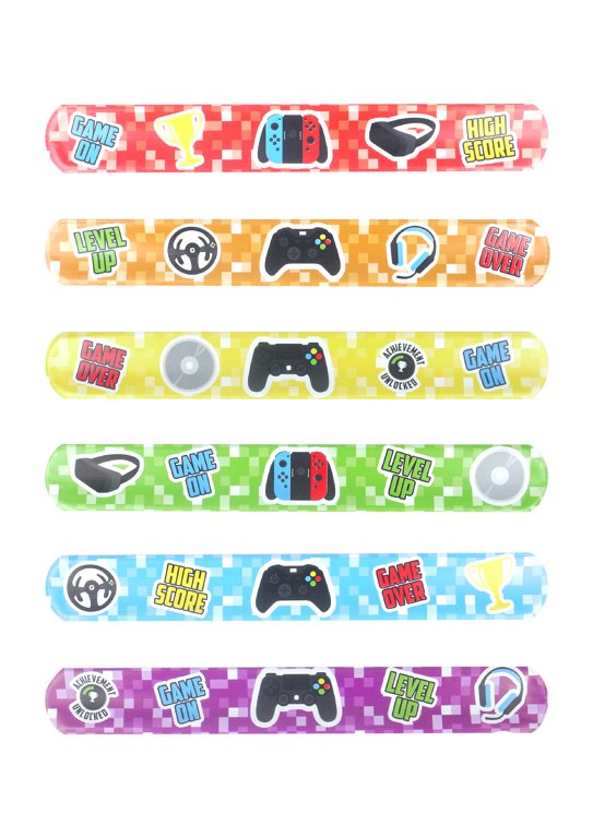 Gamer Snap Bracelets with Print (6 Assorted Designs)