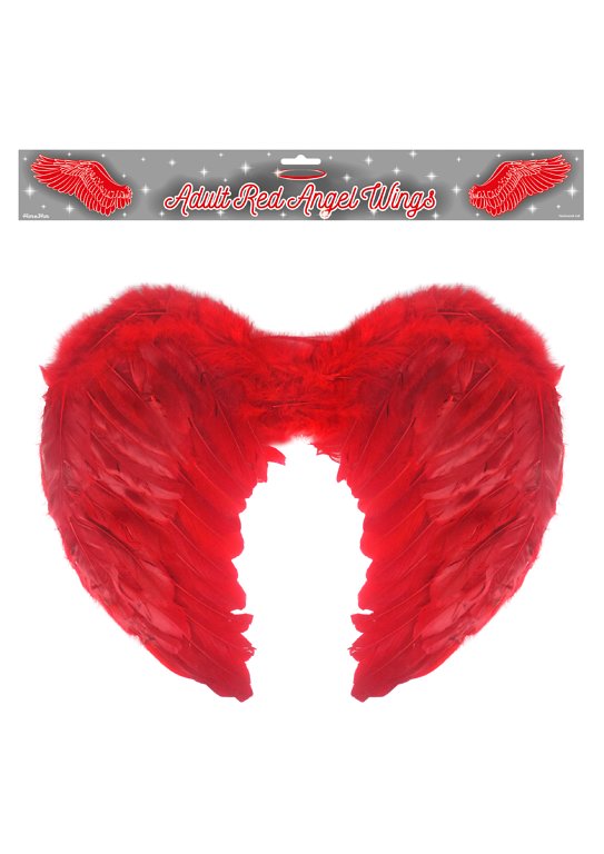 Adult Red Angel Feather Wings (44cm x 34cm)