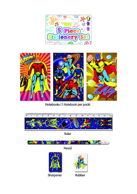 5pc Superhero Stationery Sets