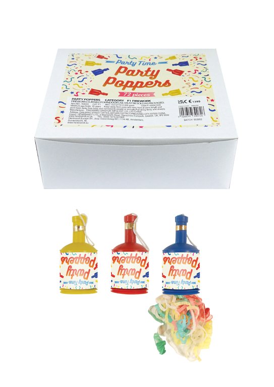 Party Time Party Poppers (3 Assorted Colours)