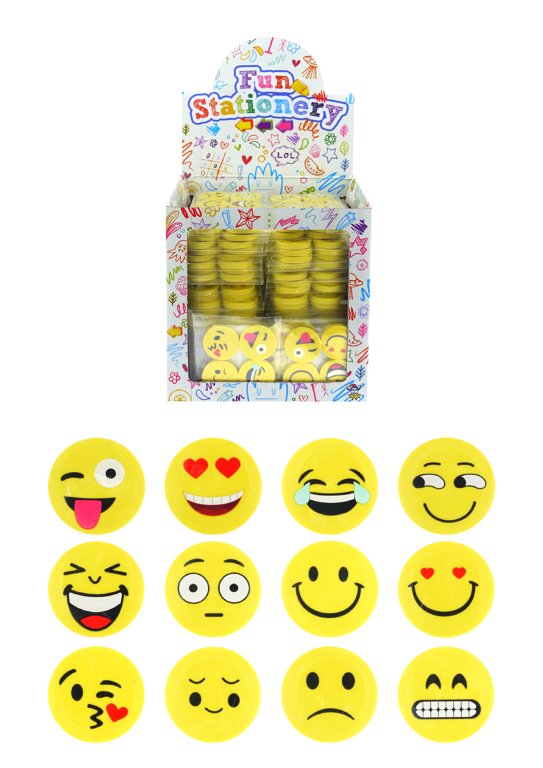 Smile Erasers (2.5cm) Assorted 4 Piece Packs