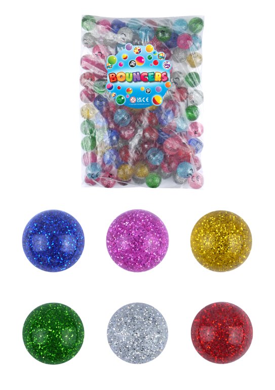 Glitter Bouncy Balls / Jet Balls (3.3cm) 6 Assorted Colours