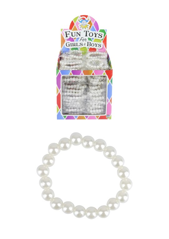 Plastic White Pearl Bracelets (14cm x 0.8cm)