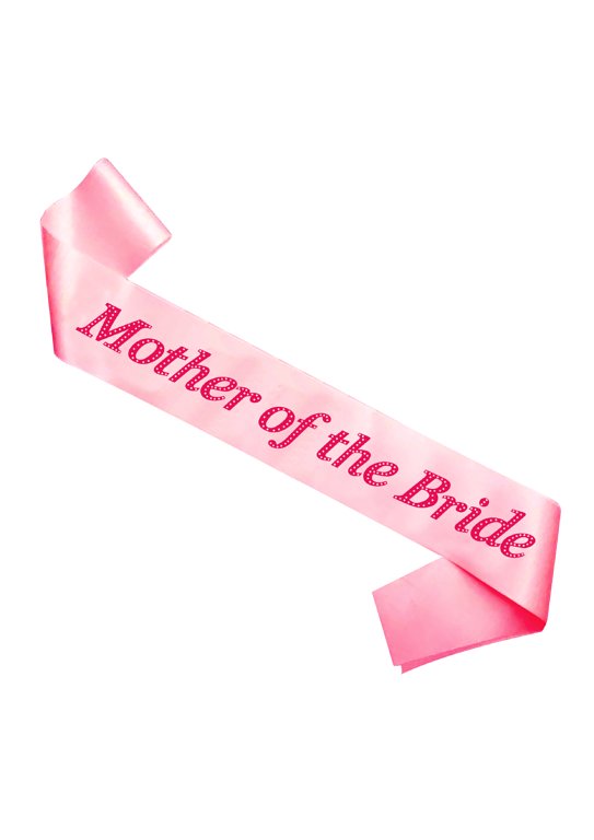 Mother of the Bride Hen Party Sash (Pink with Pink Text)
