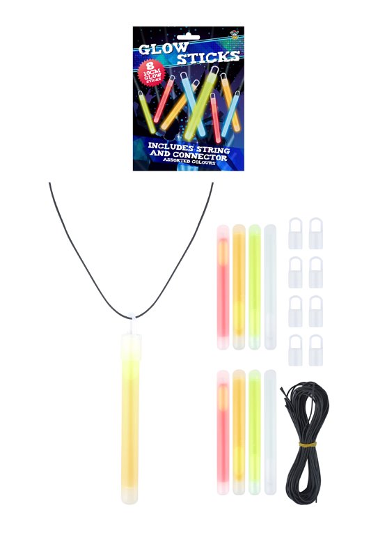 Glow Sticks (10cm) with Lanyards 4 Assorted Colours