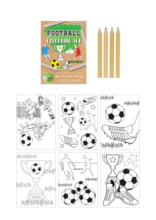'Eco-Friendly' Mini Football Colouring Set (14cm x 10cm)