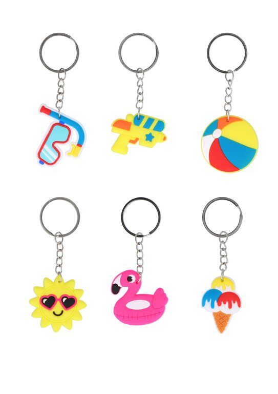 Summer Keychains (5cm) 6 Assorted Designs