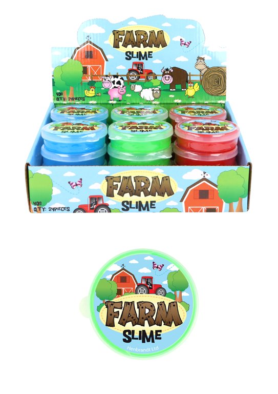 Farm Animal Slime Tubs (7cm x 2cm) 3 Assorted Colours